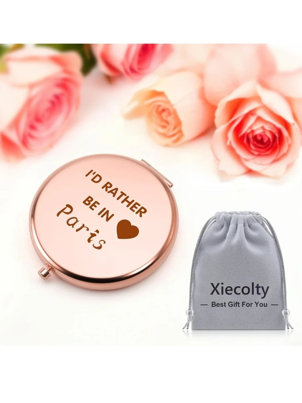 Rose Gold Compact Mirror 